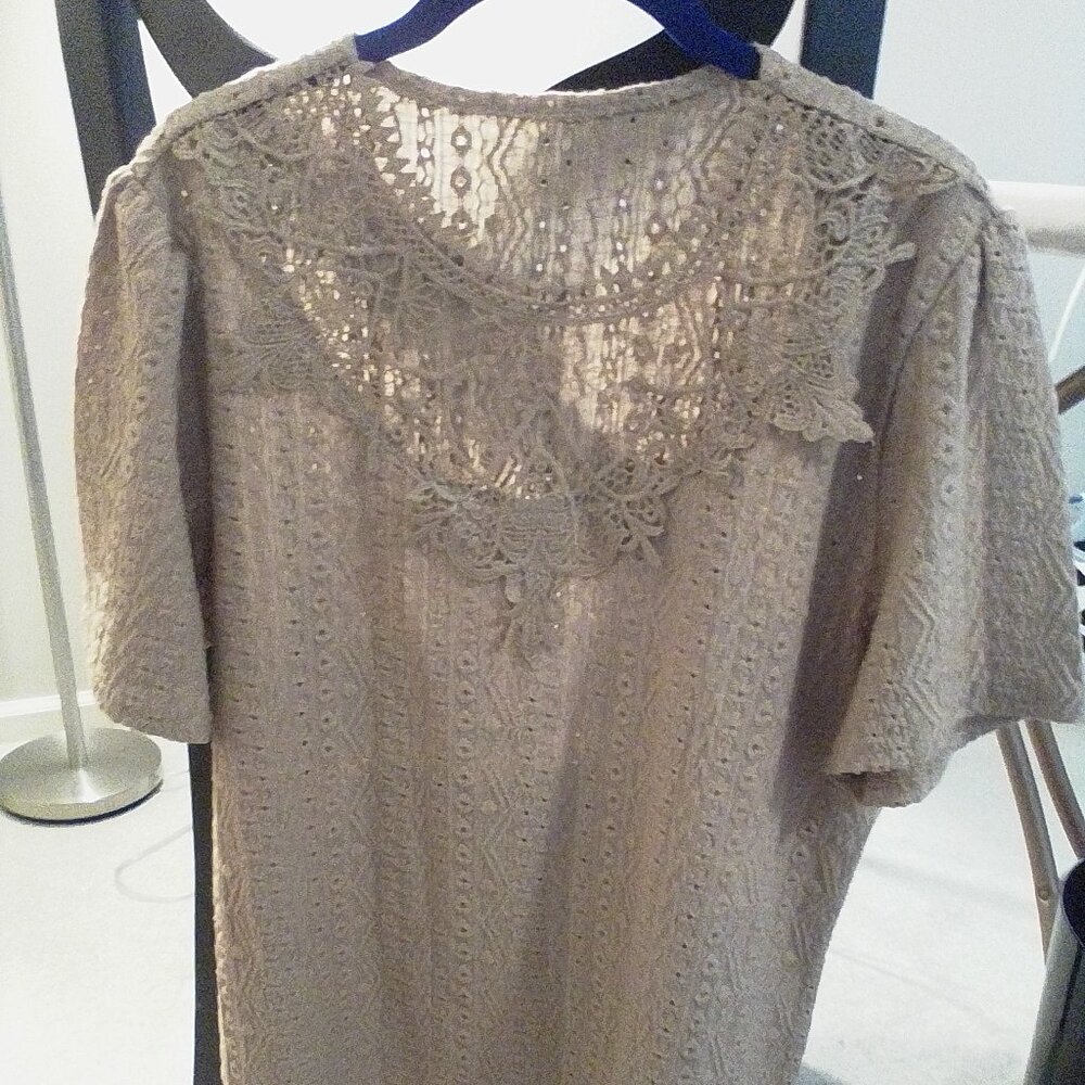 Sheer Knit Short Sleeve Top